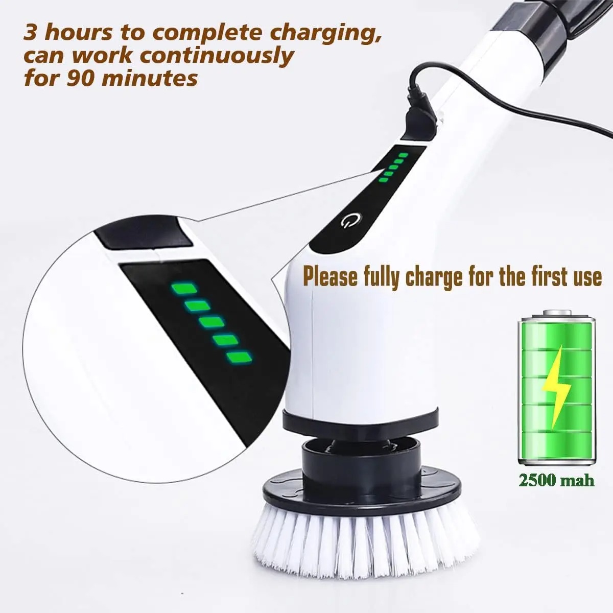 Home Improvement K&B Construction - Powerful Cordless Electric Spin Scrubber Multipurpose