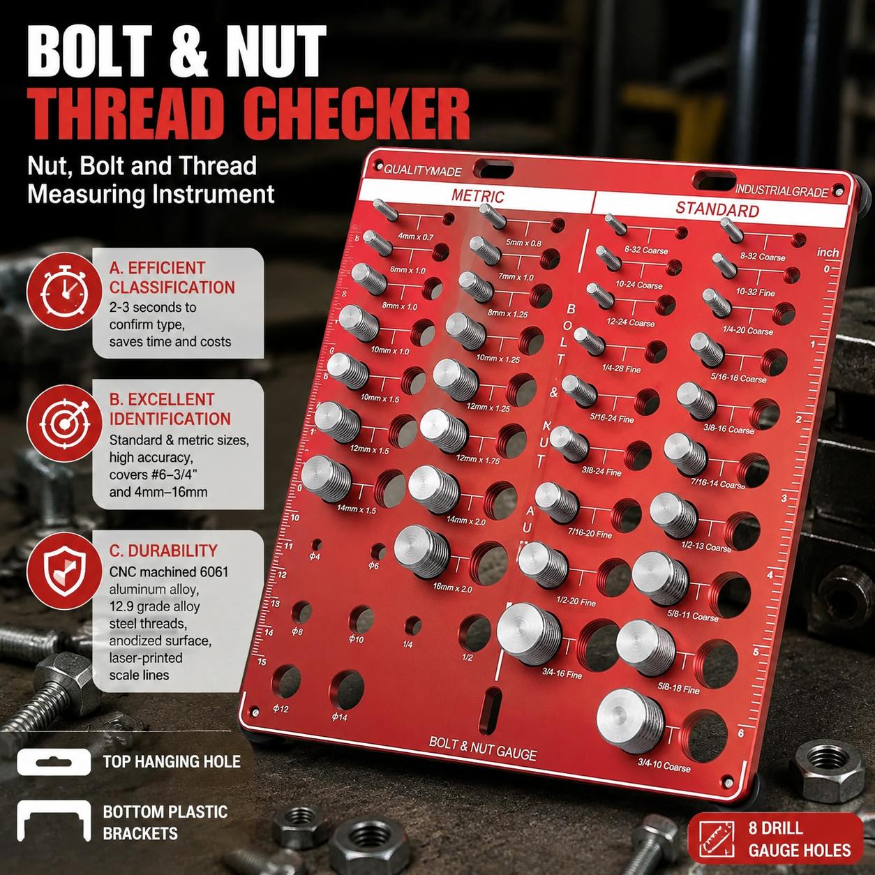 Nut and Bolt Thread Gauge Set  - Home Improvement Items recension och pris